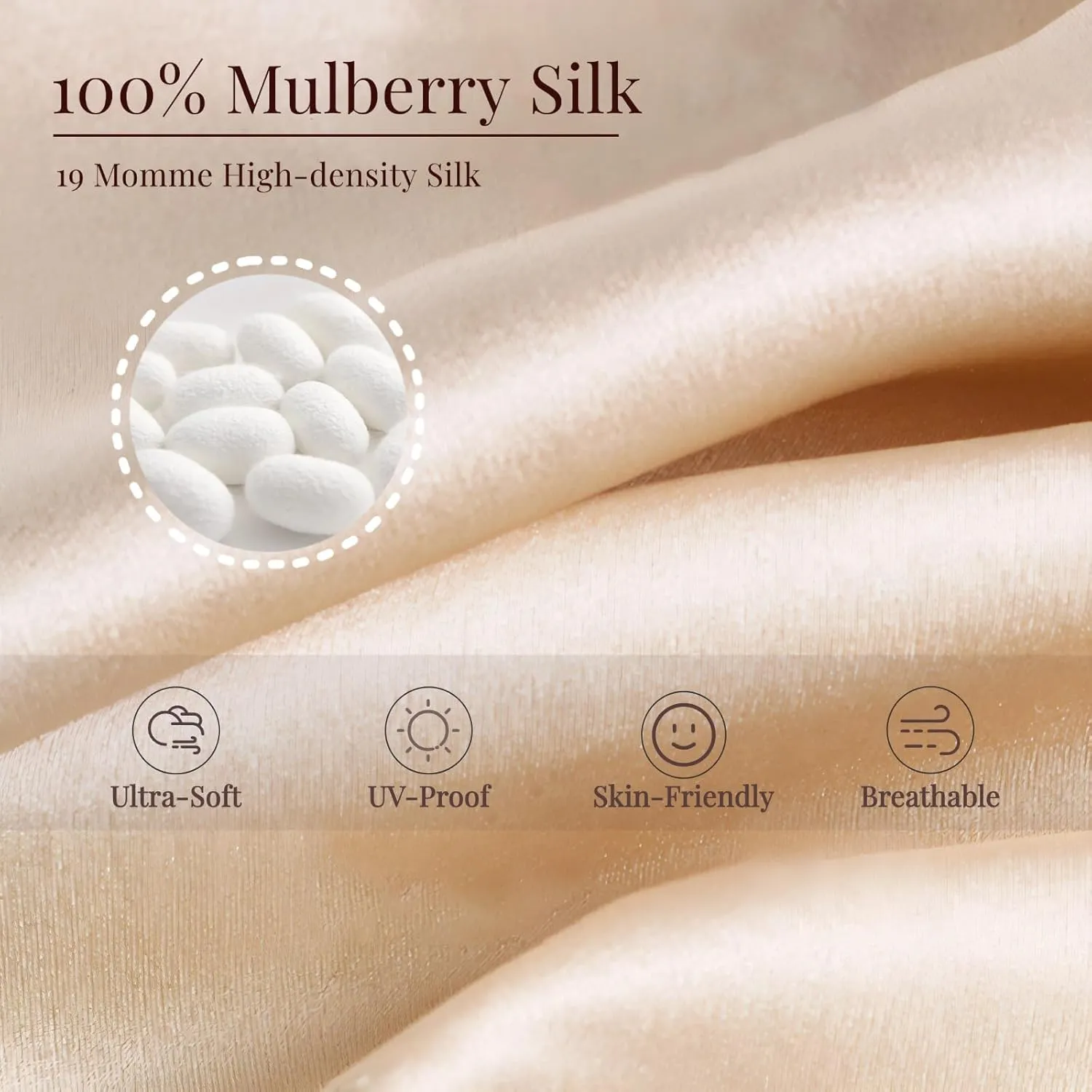 100% 19 Momme Mulberry Silk Sun Protection Face Mask for Women - UPF 50  Lightweight Facial Shield