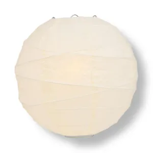 12 PACK | 12"  Beige Crisscross Ribbing, Hanging Paper Lantern Combo Set