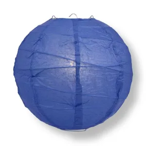 16 Inch Dark Blue Free-Style Ribbing Round Paper Lantern