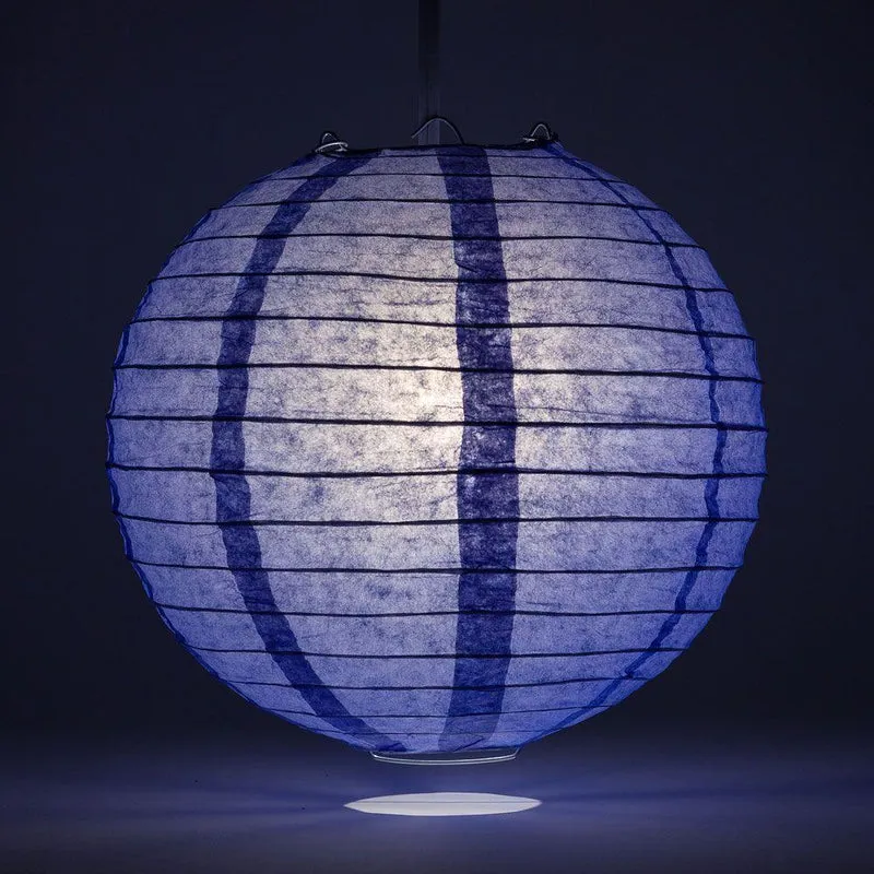 16" Very Periwinkle / Astra Blue Round Paper Lantern, Even Ribbing, Chinese Hanging Wedding & Party Decoration
