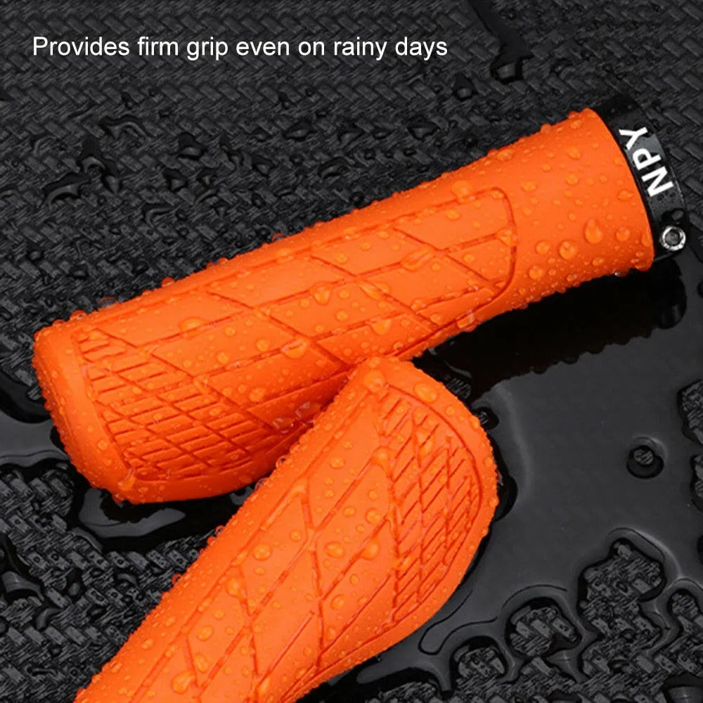 1Pair Mountain Bike Handlebar Grips Anti-skid Comfortable Lockable Bicycle Grips Soft Rubber MTB Bike Grips Cycling Bike Parts