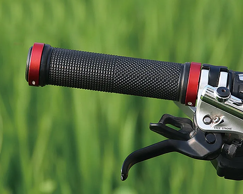2 Pcs Rubber Cycling Mountain Bike Road Bike Handlebar Grips - Red