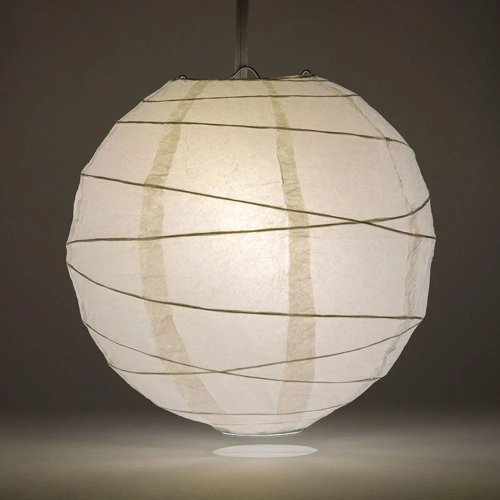 20 Inch White Free-Style Ribbing Round Paper Lantern