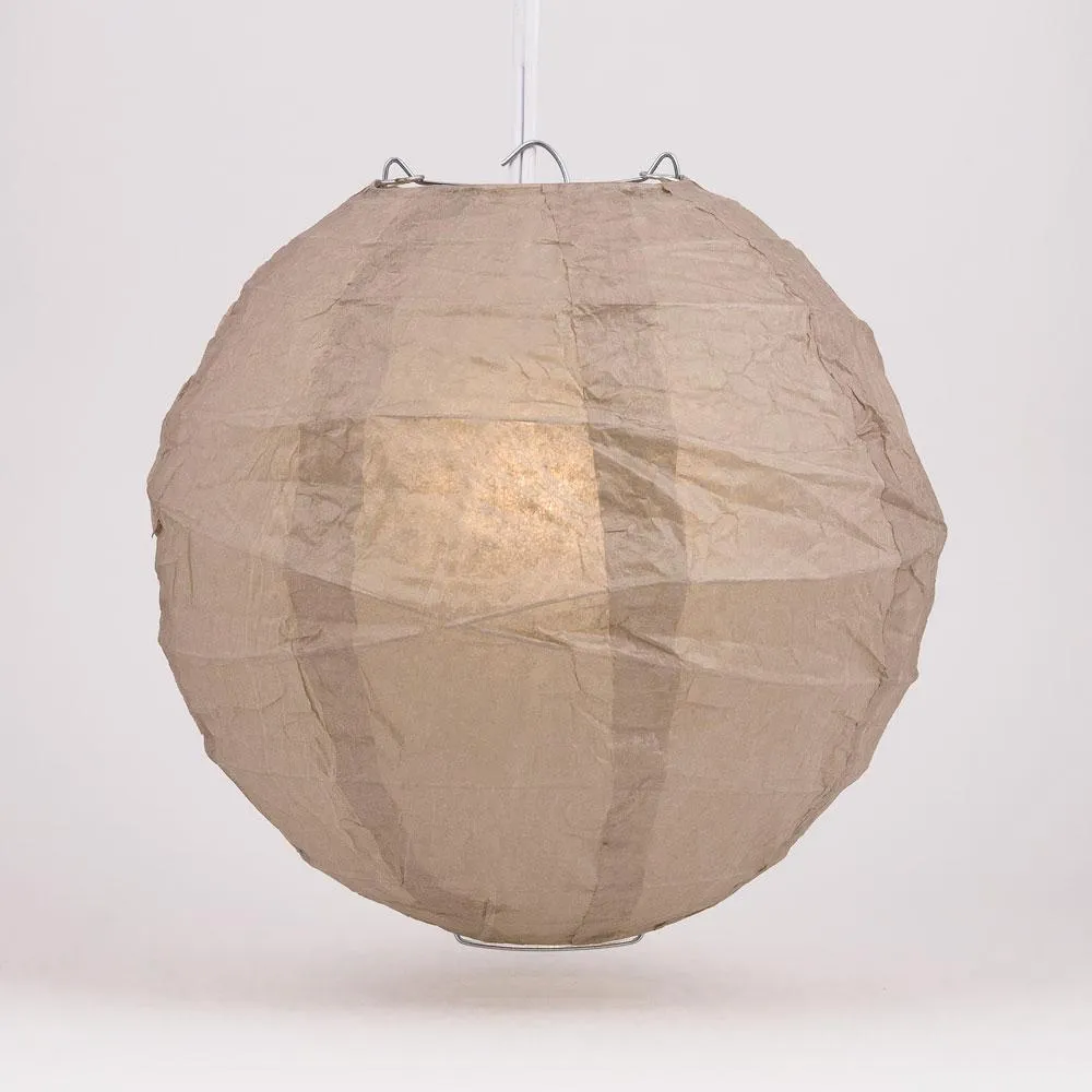 24 Inch Dusty Sand Rose Free-Style Ribbing Round Paper Lantern