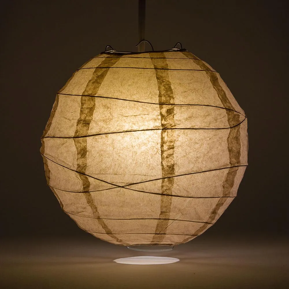 24 Inch Dusty Sand Rose Free-Style Ribbing Round Paper Lantern
