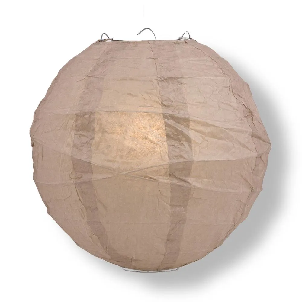 24 Inch Dusty Sand Rose Free-Style Ribbing Round Paper Lantern