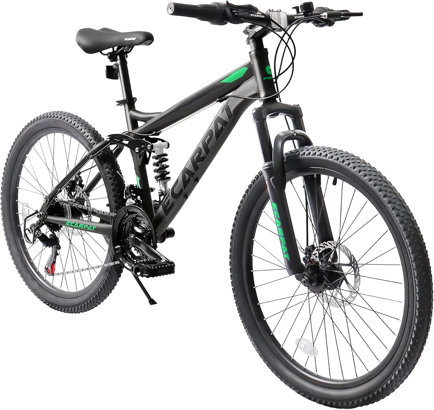 24/26/27.5 Inch Mountain Bike, Dual Full Suspension 21 Speed Womens Mens Mountain Bikes, Commuter Bike with Carbon Steel Frame and Dual Disc Brakes