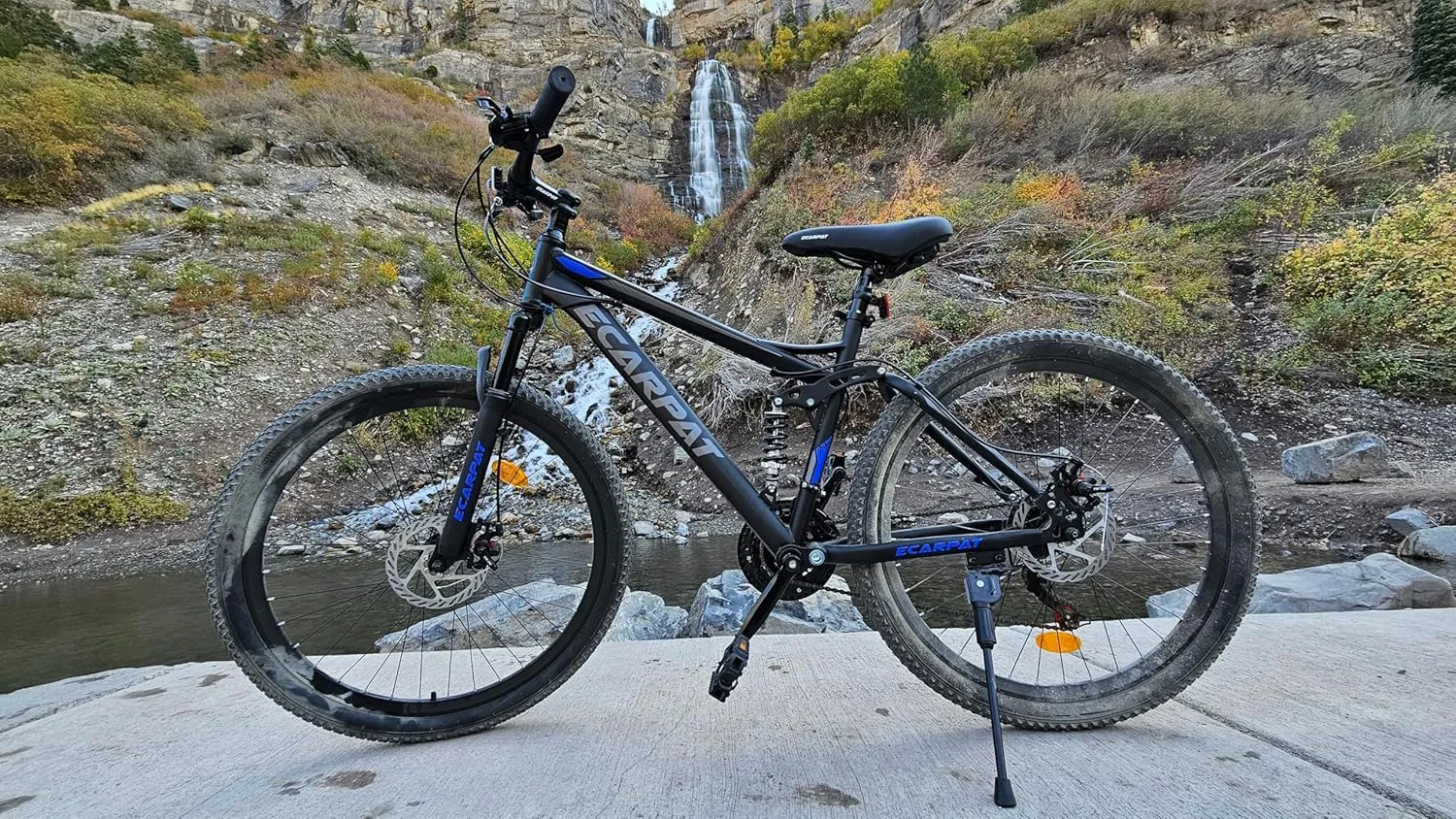 24/26/27.5 Inch Mountain Bike, Dual Full Suspension 21 Speed Womens Mens Mountain Bikes, Commuter Bike with Carbon Steel Frame and Dual Disc Brakes