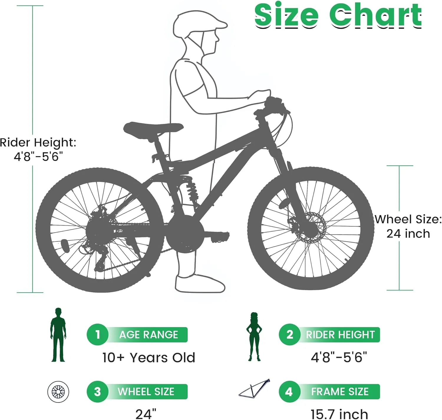 24/26/27.5 Inch Mountain Bike, Dual Full Suspension 21 Speed Womens Mens Mountain Bikes, Commuter Bike with Carbon Steel Frame and Dual Disc Brakes