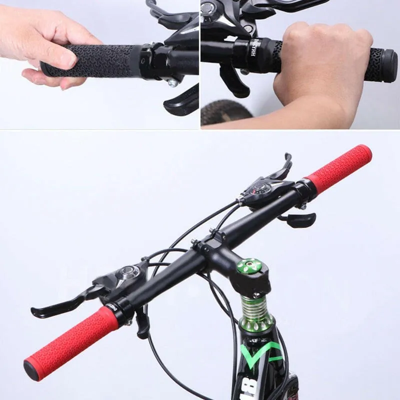 2pcs MTB Grips Mountain Bike Lockable Aluminum Clamp Grip Lock On Anti-Slip Rubber Bicycle Shock-Proof Handle