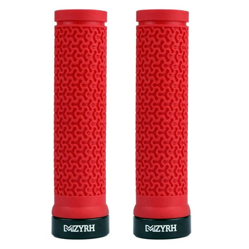 2pcs MTB Grips Mountain Bike Lockable Aluminum Clamp Grip Lock On Anti-Slip Rubber Bicycle Shock-Proof Handle