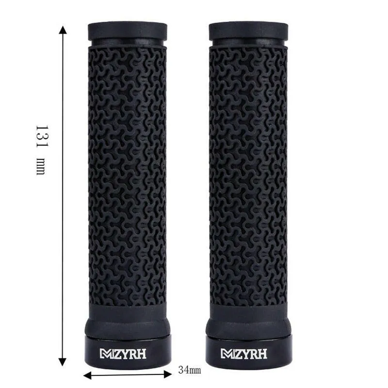 2pcs MTB Grips Mountain Bike Lockable Aluminum Clamp Grip Lock On Anti-Slip Rubber Bicycle Shock-Proof Handle