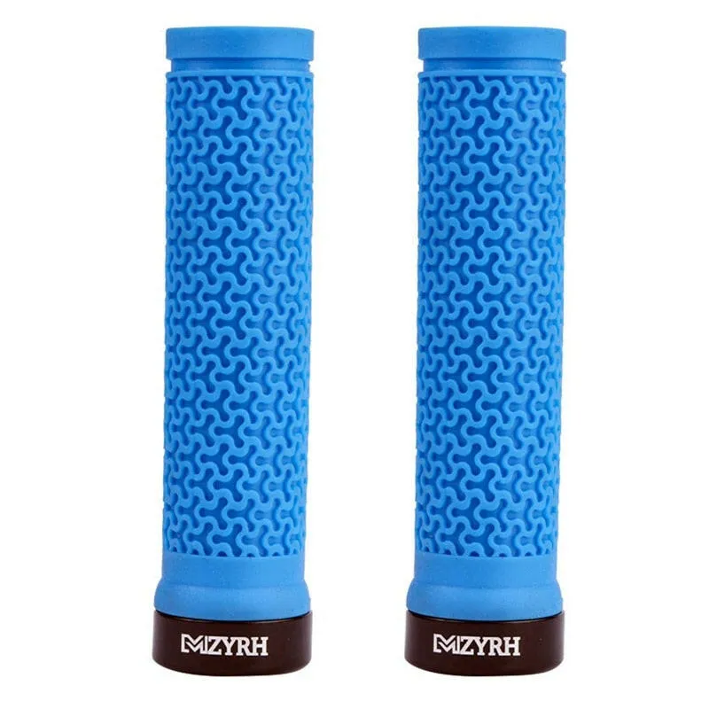 2pcs MTB Grips Mountain Bike Lockable Aluminum Clamp Grip Lock On Anti-Slip Rubber Bicycle Shock-Proof Handle