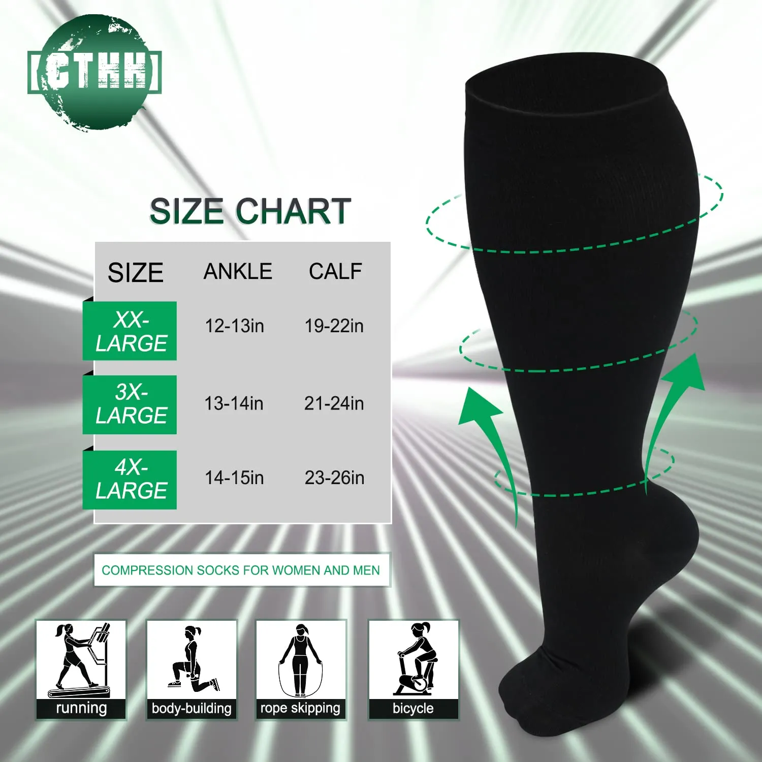 3 Pack Plus Size Copper Compression Socks for Women & Men, 20-30 mmhg Extra Wide Calf Knee High Stockings for Circulation Support Football 01-3 Pack Black XX-Large