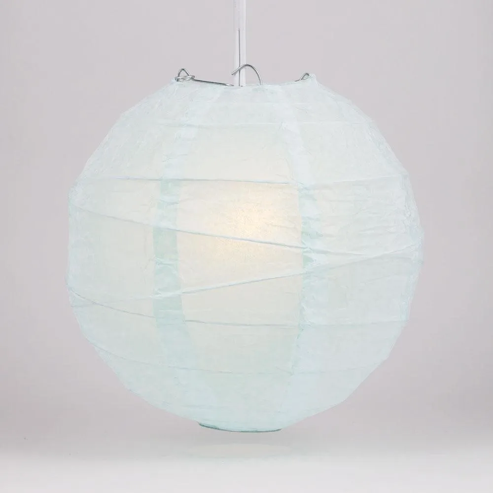 5-Pack 12 Inch Arctic Spa Blue Free-Style Ribbing, Hanging Paper Lanterns