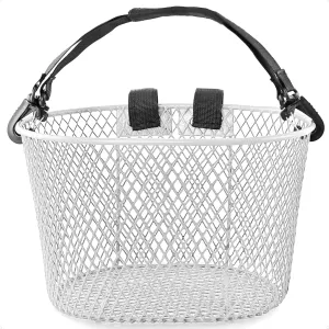 Adult Bike Basket Front, Bicycle Basket for Women, Waterproof Metal Wire Bicycle Basket with Carrying Handle, Suitable for Most Adult Bicycles, Practical Bike Accessories