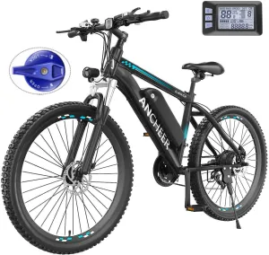 ANCHEER Electric Bike for Adults, Peak 750W Ebike, 3H Fast Charge, 55 Miles, 22MPH Electric Bicycle, 48V 499Wh Battery, 26" Gladiator Electric Mountain Bike, 21Speed, UL 2849 Certified