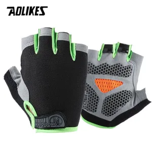 AOLIKES Cycling Gloves MTB Road Riding Gloves Anti-slip Camping Hiking Gloves Gym Fitness