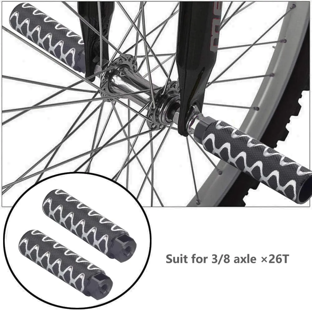 Bike Pegs 2Pcs Aluminum Alloy Anti-Skid Lead Foot Bicycle Pegs 3/8 inch Axles