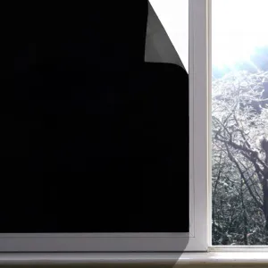 Blackout Static Cling Window Film Room Darkening Privacy Protection, Light Blocking 19.6" x 78.7"