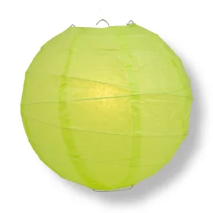 BLOWOUT 20" Light Lime Green Round Paper Lantern, Crisscross Ribbing, Chinese Hanging Wedding & Party Decoration