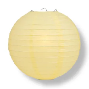 BLOWOUT 30" Lemon Yellow Jumbo Round Paper Lantern, Even Ribbing, Chinese Hanging Wedding & Party Decoration