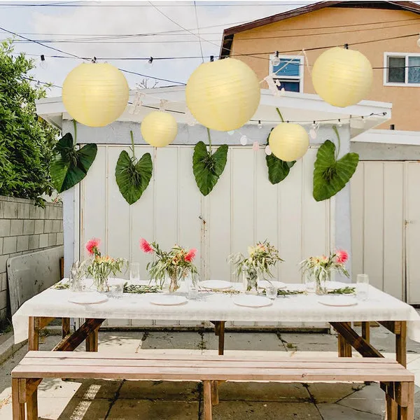 BLOWOUT 30" Lemon Yellow Jumbo Round Paper Lantern, Even Ribbing, Chinese Hanging Wedding & Party Decoration