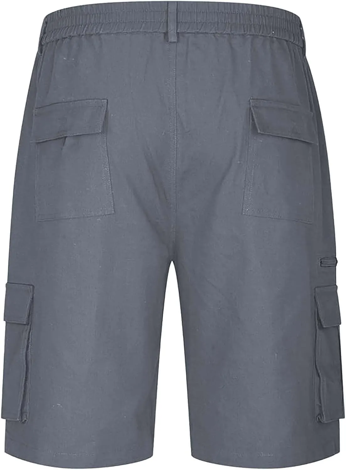 Cargo Shorts for Men Casual Summer Hiking Pants Elastic Waist Knee Length Big and Tall Bermuda Short with Pockets