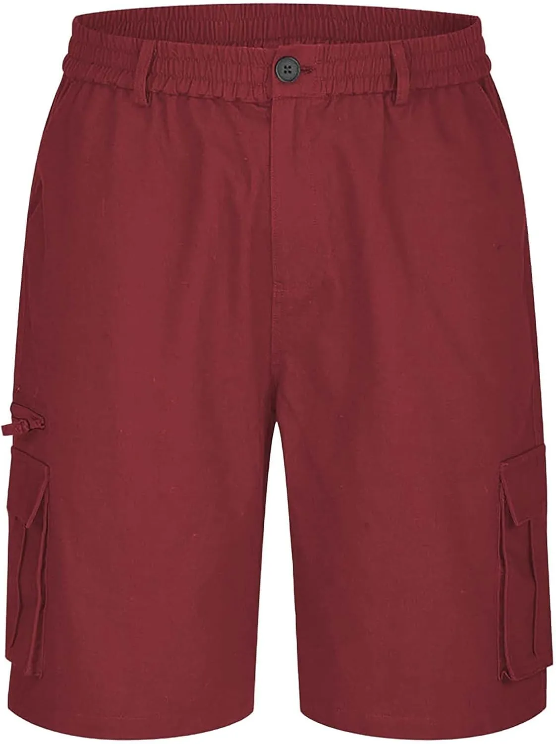 Cargo Shorts for Men Casual Summer Hiking Pants Elastic Waist Knee Length Big and Tall Bermuda Short with Pockets