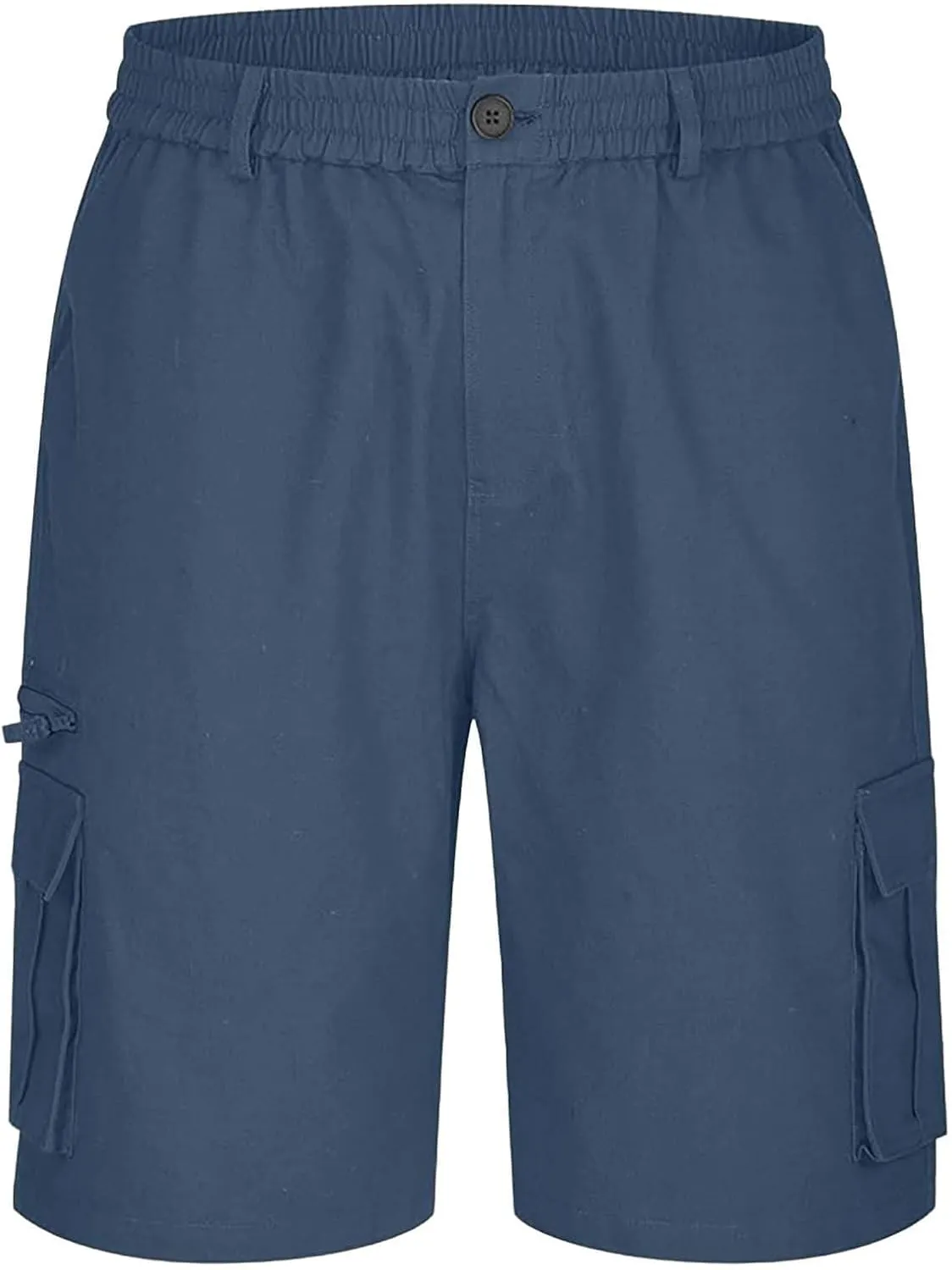 Cargo Shorts for Men Casual Summer Hiking Pants Elastic Waist Knee Length Big and Tall Bermuda Short with Pockets