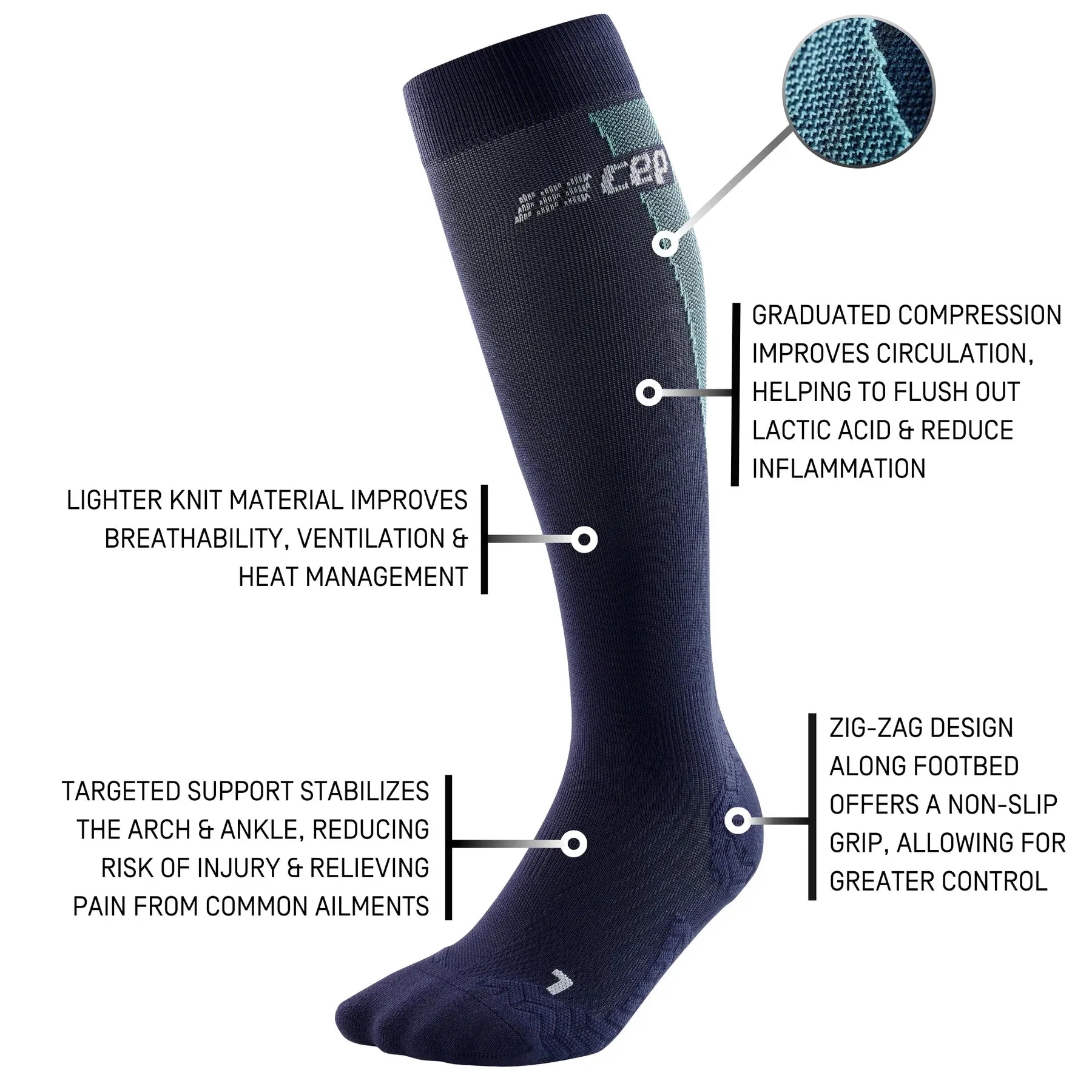CEP | Ultralight Compression Socks | Women's | Blue/Light Blue