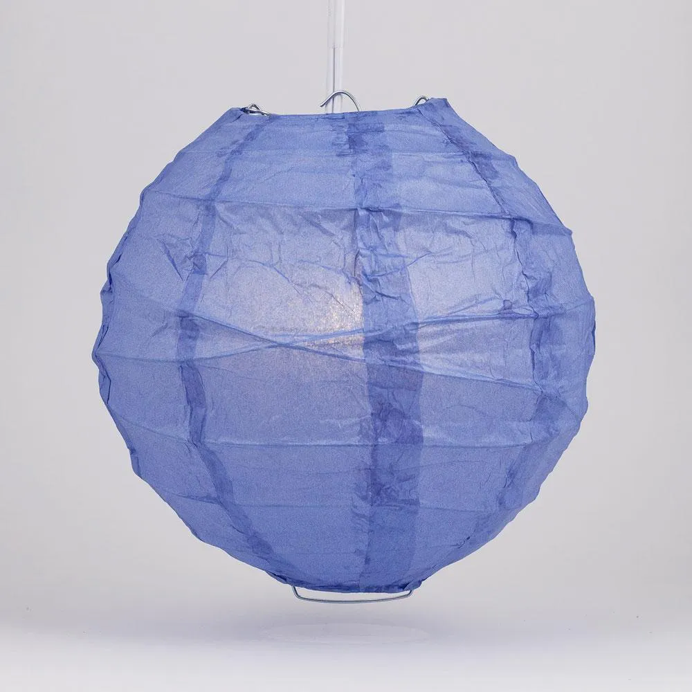 CLOSEOUT 5-Pack 16 Inch Astra Blue / Very Periwinkle Free-Style Ribbing Round Paper Lantern