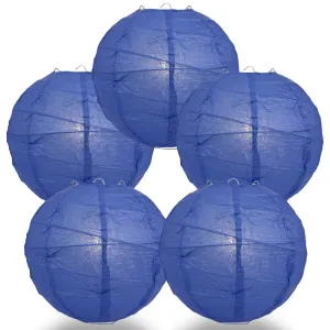 CLOSEOUT 5-Pack 16 Inch Astra Blue / Very Periwinkle Free-Style Ribbing Round Paper Lantern