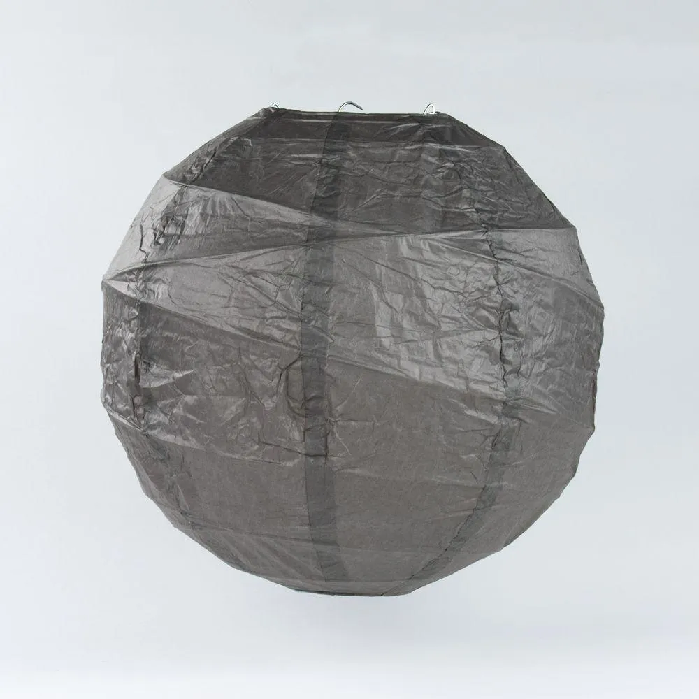 CLOSEOUT 5-Pack 24 Inch Driftwood Grey Free-Style Ribbing Round Paper Lantern