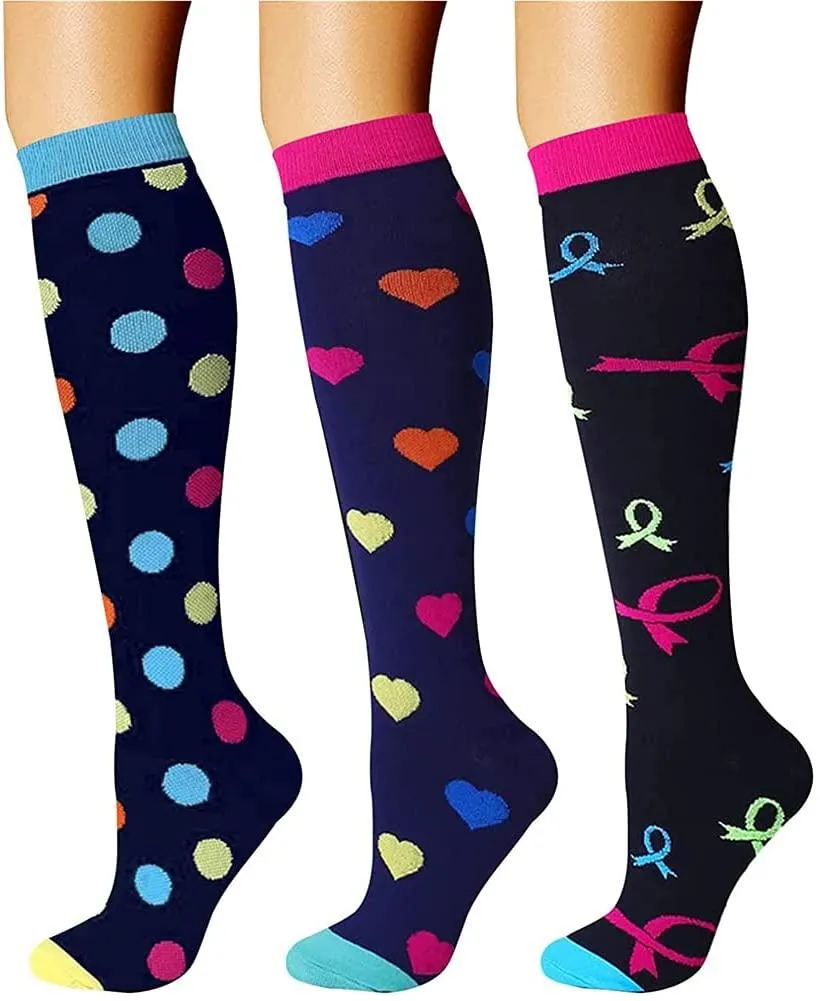 Compression Socks (3 Pairs) 15-20 mmhg is BEST Athletic & Medical for Men & Women