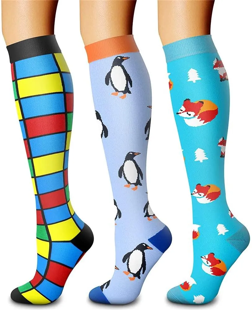 Compression Socks (3 Pairs) 15-20 mmhg is BEST Athletic & Medical for Men & Women