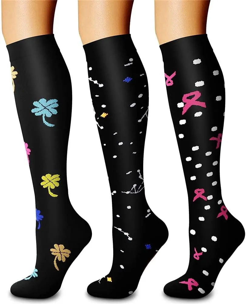 Compression Socks (3 Pairs) 15-20 mmhg is BEST Athletic & Medical for Men & Women