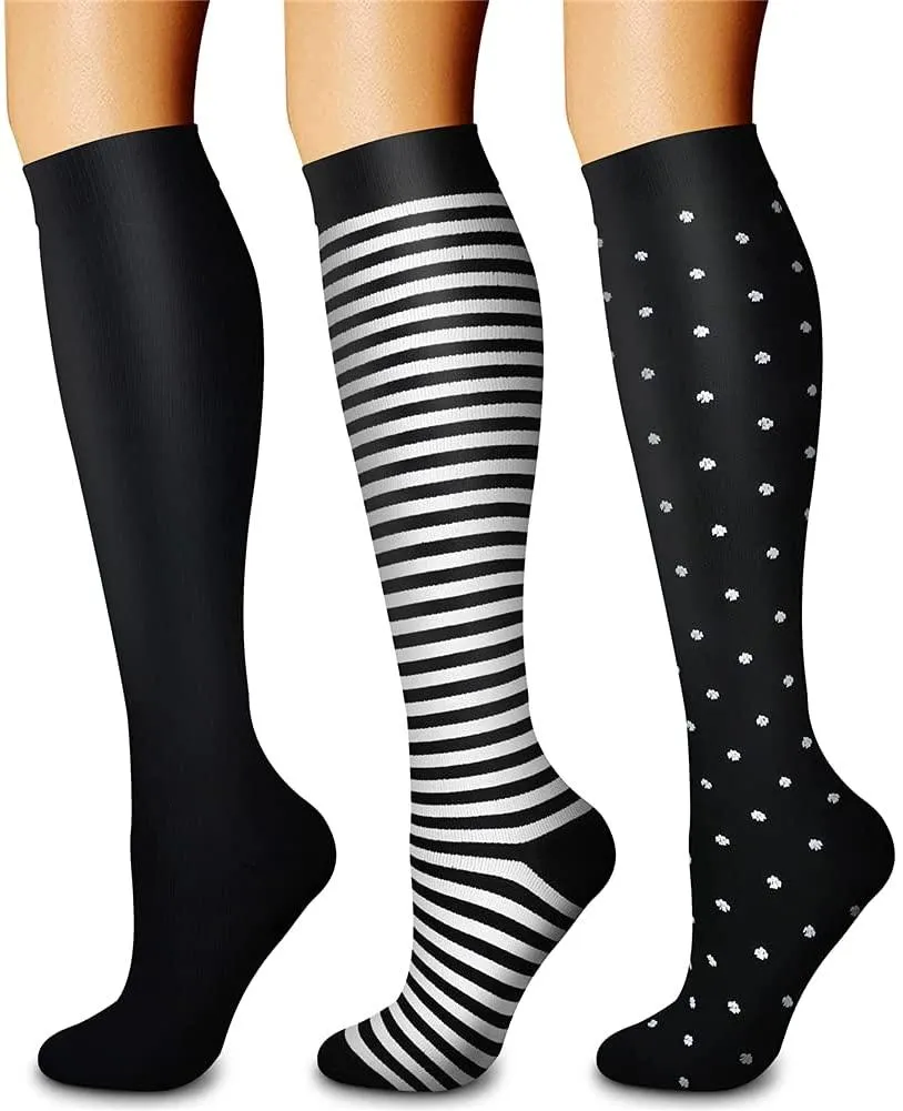 Compression Socks (3 Pairs) 15-20 mmhg is BEST Athletic & Medical for Men & Women