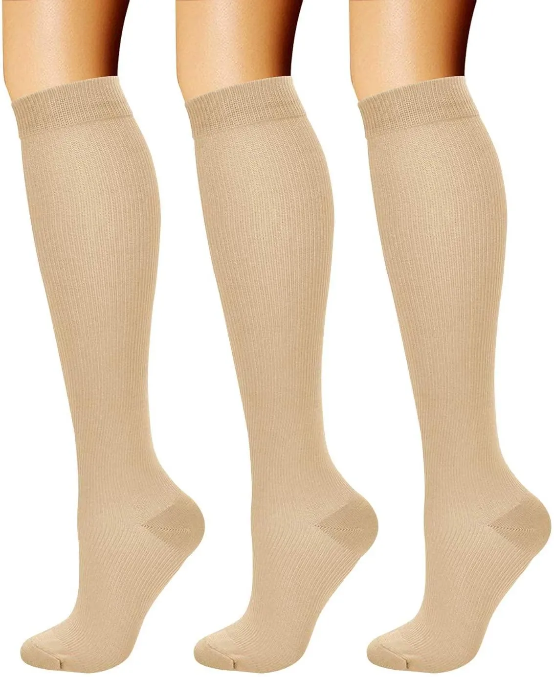 Compression Socks (3 Pairs) 15-20 mmhg is BEST Athletic & Medical for Men & Women