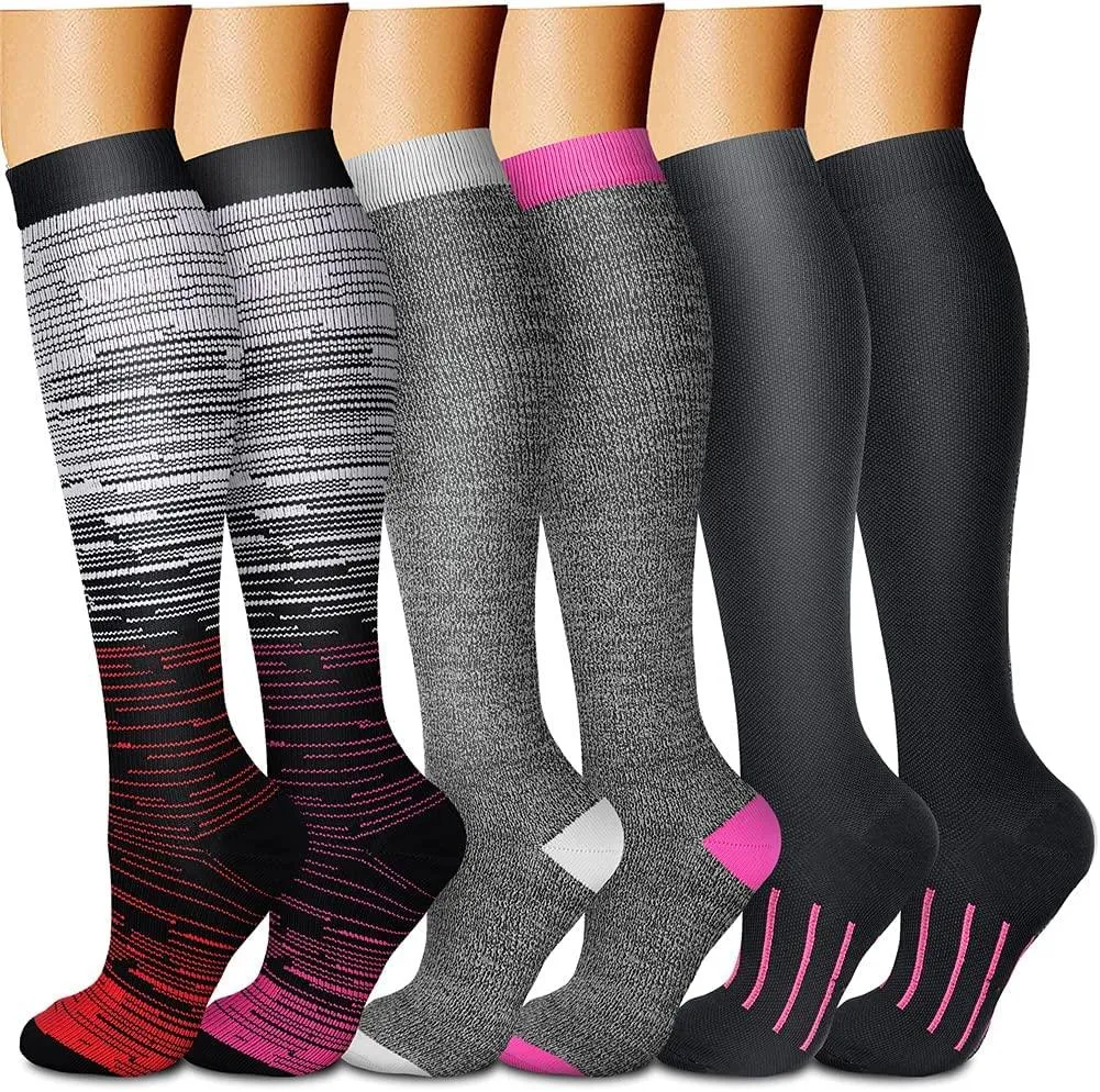 Compression Socks (3 Pairs) 15-20 mmhg is BEST Athletic & Medical for Men & Women