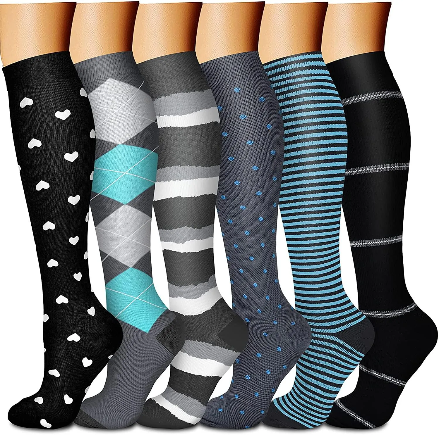 Compression Socks (3 Pairs) 15-20 mmhg is BEST Athletic & Medical for Men & Women