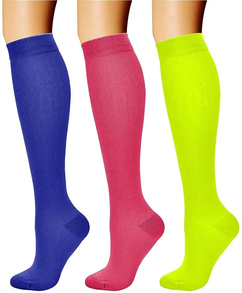 Compression Socks (3 Pairs) 15-20 mmhg is BEST Athletic & Medical for Men & Women