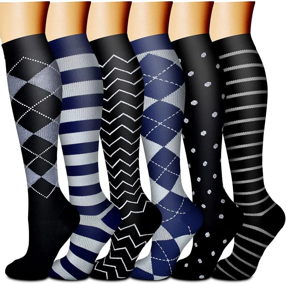 Compression Socks (3 Pairs) 15-20 mmhg is BEST Athletic & Medical for Men & Women