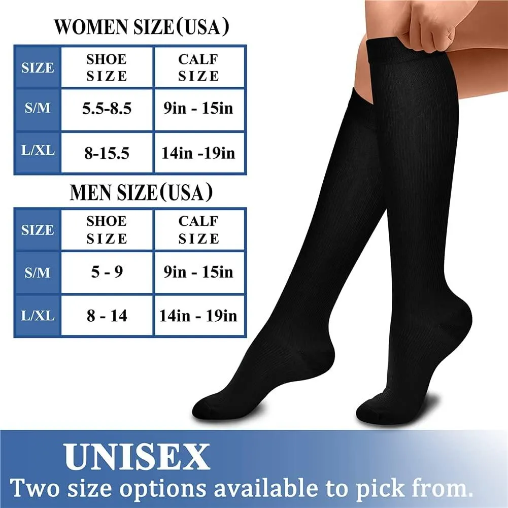 Compression Socks (3 Pairs) 15-20 mmhg is BEST Athletic & Medical for Men & Women