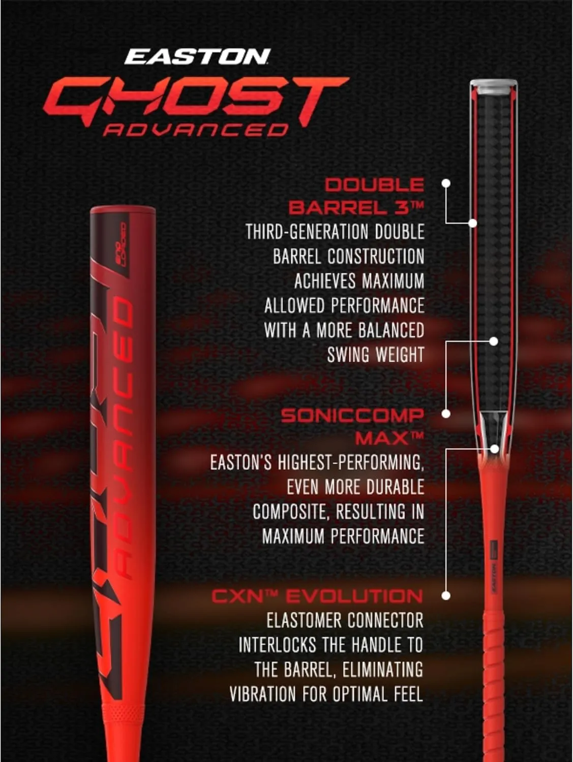 Easton | 2026 | Ghost Advanced Fastpitch Softball Bat | Approved for All Fields | -8 / -9 / -10 / -11 Drop | 2 Pc. Composite