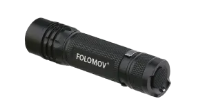 Folomov 18650S Black 900 Lumen Flashlight Nichia 219D LED 1 * 18650 Battery