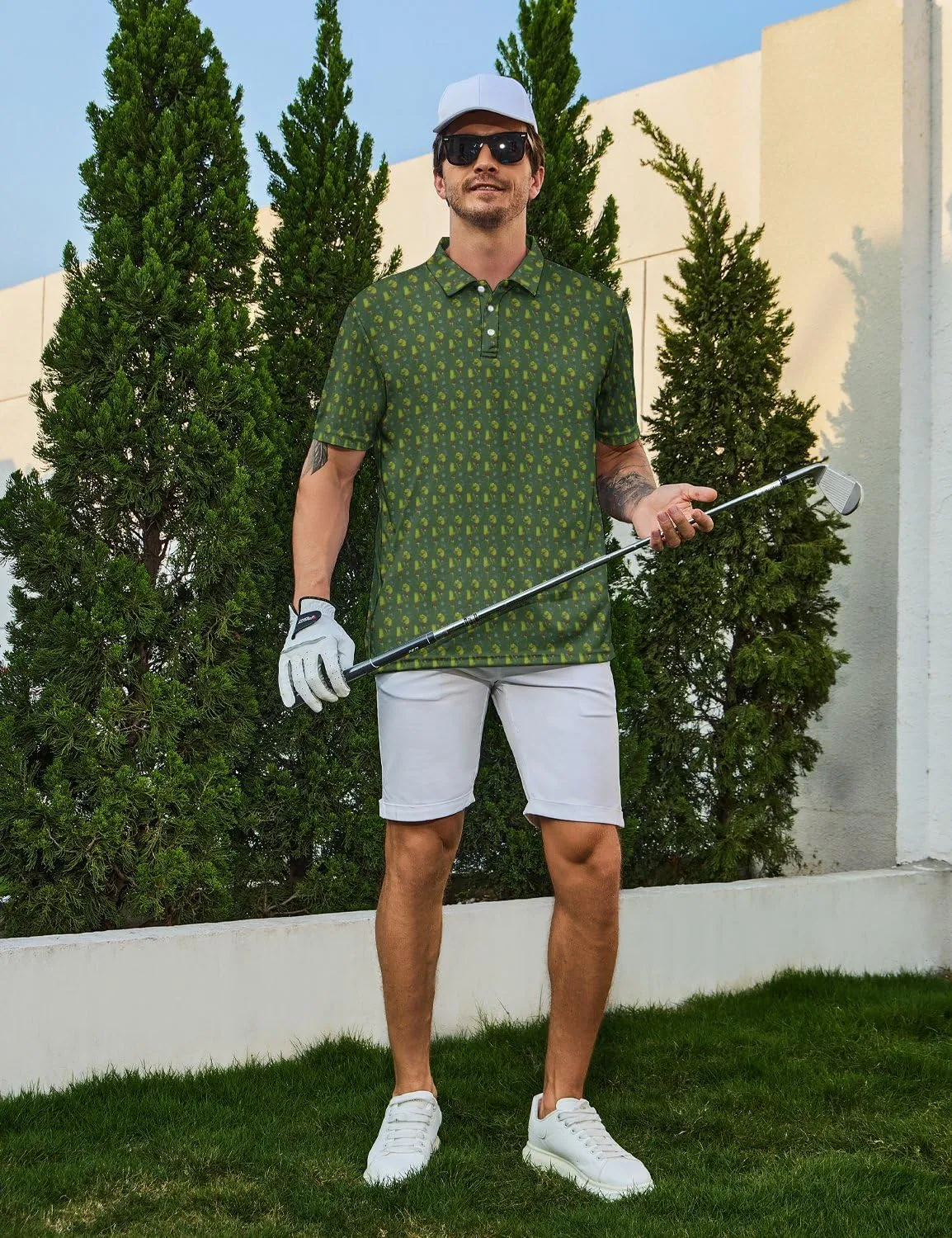 Golf Shirts for Men Funny Golf Polo Shirts Short Sleeve Polo Shirts Moisture Wicking Performance Golf Outfits