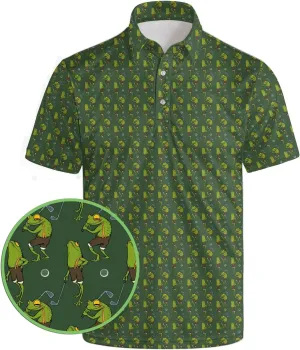 Golf Shirts for Men Funny Golf Polo Shirts Short Sleeve Polo Shirts Moisture Wicking Performance Golf Outfits