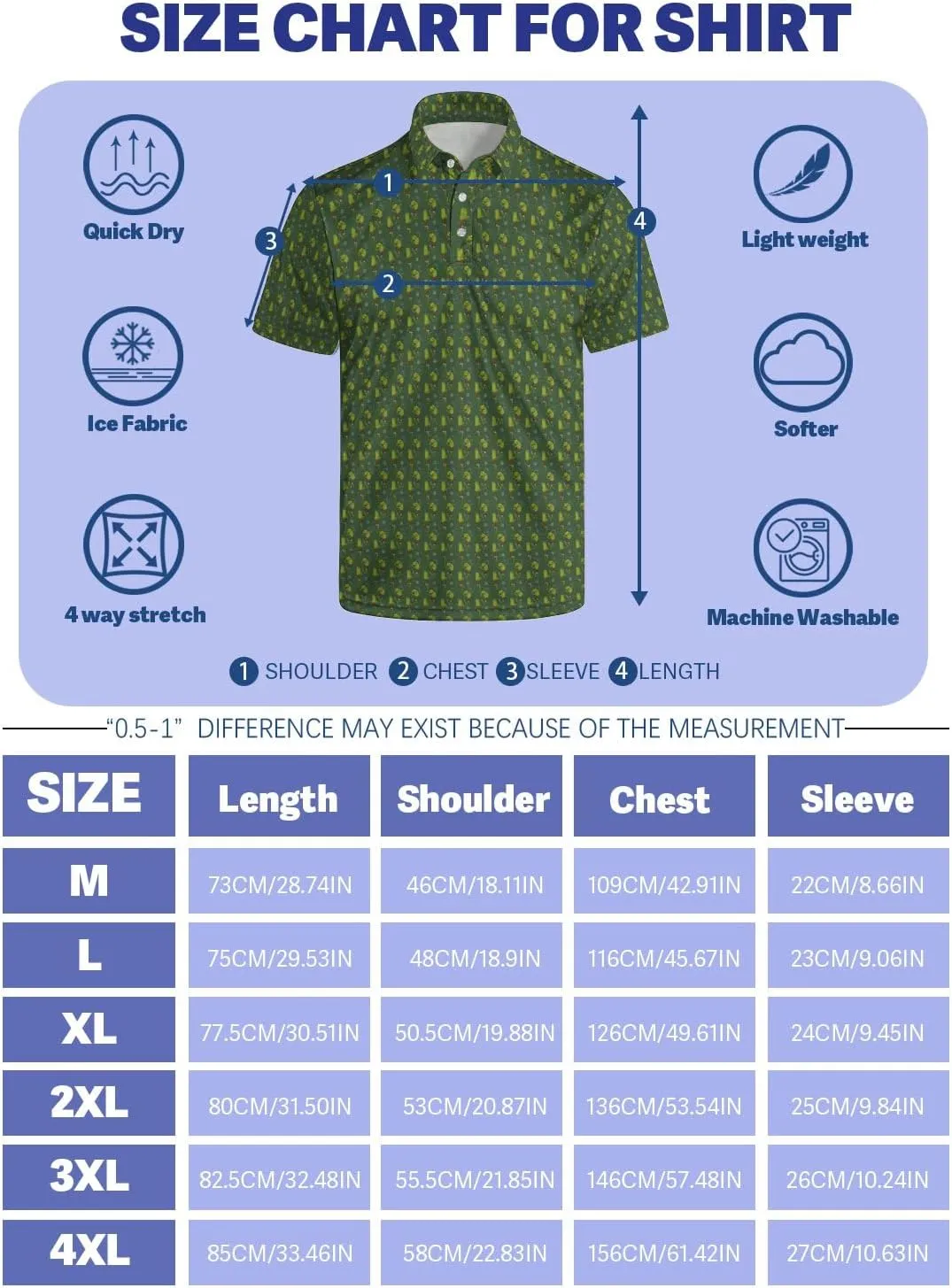 Golf Shirts for Men Funny Golf Polo Shirts Short Sleeve Polo Shirts Moisture Wicking Performance Golf Outfits