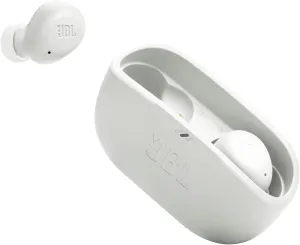 JBL Vibe Buds - True Wireless Earbuds, Smart Ambient, VoiceAware, Up to 32 total hours of battery life with speed charging, Water and dust resistant, JBL Deep Bass Sound (White)